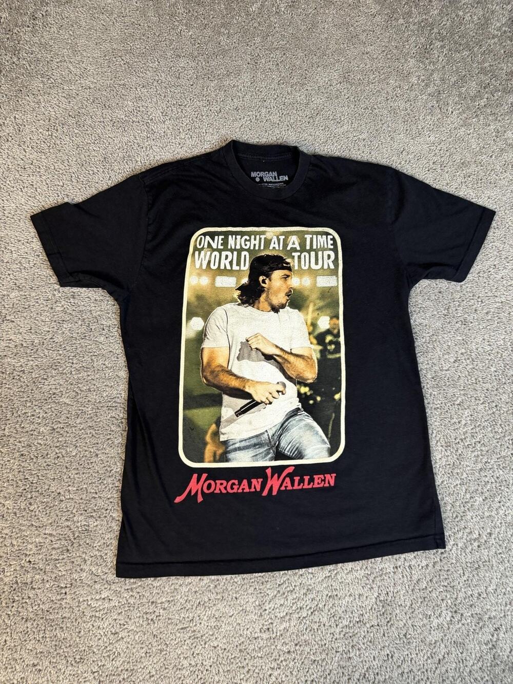 Morgan Wallen Shirt Mens M Black One Night At A Time World Tour Graphic